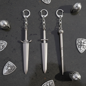 <span class=keywords><strong>3</strong></span> Diseños de Llaveros de Anime, Espada de Asta de Black Clover, Espada Demoníaca, Modelo de <span class=keywords><strong>Arma</strong></span>, Colgante, Mosquetón - Product Image 1