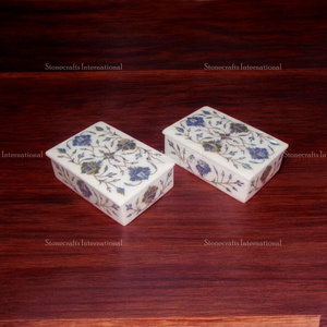 Export Quality Handmade Marble Jewellery Box with <b>Mother</b> <b>of</b> <b>Pearl</b> Work Custom Available at Affordable Price from India - Product Image 1