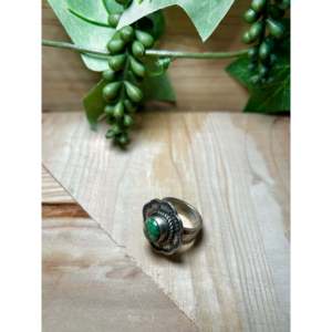 Anillo de Plata de Ley con Oro Sonora para Hombre Tillie John, Talla 7.75, con Turquesa Engastada en Bisel, Estilo Geométrico Hip-Hop para Uso Diario - Product Image 4
