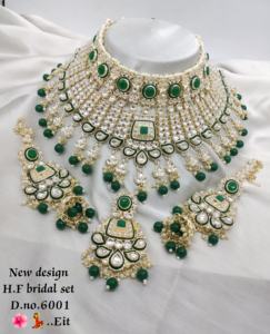 Conjunto de joyas chapadas en oro Kundan tradicional indio y conjunto de collar de cobre para mujeres y niñas accesorios indios joyería Mujer - Product Image 2