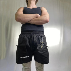 Premium Quality <b>Men's</b> Casual Multi-Pocket <b>Black</b> Cargo <b>Shorts</b> | Elastic Waist Good Selling Nylon Cargo <b>Shorts</b> for <b>Men</b> - Product Image 5