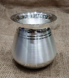 Punjabi handi ภาชนะใส่อาหารสแตนเลสสตีลทุบผนังเดี่ยวแบบดั้งเดิมอุปกรณ์ทำอาหารสีเงินดีไซน์คลาสสิกขายส่ง - Product Image 1