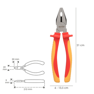 Pinze universali 200 mm. Maniglie isolate VDE 1000V. Acciaio al cromo vanadio. - Product Image 2