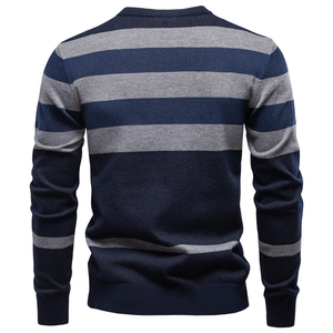 Pull en laine/cachemire tricoté pour homme, couleur unie, hiver, anti-rétrécissement, anti-froissement, anti-boulochage, manches longues, coupe ajustée, personnalisable à l'avant - Product Image 4