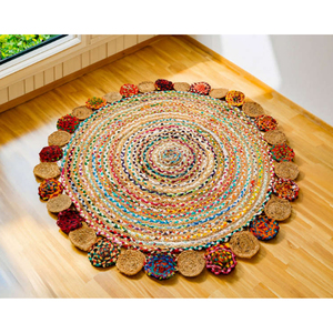 Meilleure vente Grand tapis de luxe en jute tressé fait à la main Motif de prière carré moderne pour cuisine bureau disponible en gros - Product Image 5