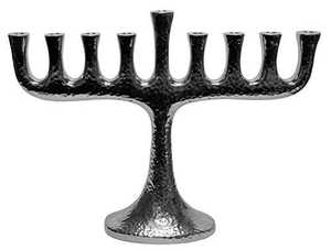 Venta al por Mayor Directa de Fábrica, Menorá Personalizada para Hanukkah, Lámpara de Cristal, Níquel Plateado, Martillado, Bajo MOQ, Método de Impresión en 2 Colores - Product Image 5