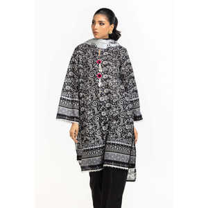 ชุดสูทผ้าลอนพิมพ์ลายสีดำ 3 ชิ้น สำหรับผู้หญิง สไตล์หรูหราลำลอง ฤดูร้อน ความยาวระดับเข่า คอจีน ประดับเพชร ระบายอากาศได้ดี ทันสมัย รับผลิตแบบ OEM/ODM - Product Image 2