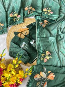 Royal Elegance Our Printed Juhi Silk Saree Contraste Color Hand Work Pallu Indian Women Best Selling Wedding Classic Party Wear - Product Image 2