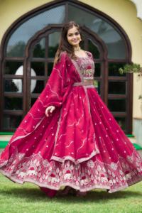 Eco Friendly <b>Beautiful</b> Indian Heavy Fox Georgette Lehenga Choli with Stylish Blouse and Dupatta for Wedding For Sale Price - Product Image 4