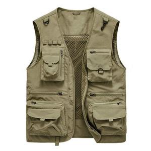 เสื้อกั๊กผู้ชายมีหลายกระเป๋าซิปโลโก้ตามสั่งสำหรับตกปลากลางแจ้งเสื้อกั๊กเดินป่าฤดูใบไม้ร่วง - Product Image 6