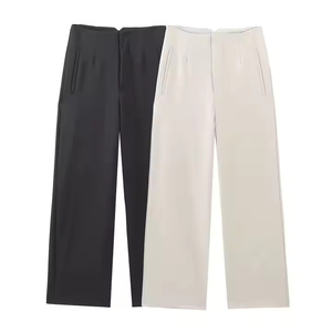 Pantalon décontracté homme nouvelle mode automne vintage mi-long anti-plis respirant avec fermeture éclair arrière en tissu 100% coton laminé multi-poches - Product Image 1