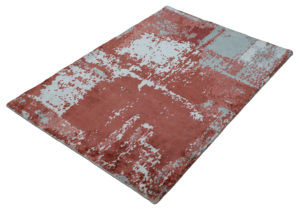 Alfombra de seda con telar a mano con estampado abstracto moderno hecho a medida rojo marfil plata pila media rectángulo uso doméstico antideslizante Oficina - Product Image 4