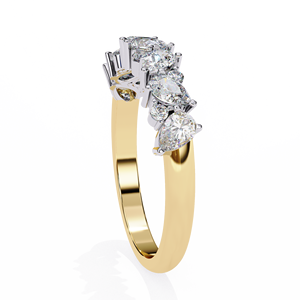 Bague de mariage demi-éternité multi-formes en or 14K avec diamant de laboratoire Certifiée IGI Trendy Eco-Friendly Lab Grown Anniversary - Product Image 4