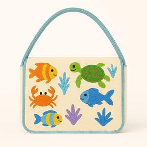 Bolso de criatura marina, bolso de océano con cuentas, bolso de mano bajo el mar, bolso de playa nupcial, monedero de tema tropical, bolso de mar colorido, - Product Image 3