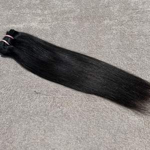 Cheveux indiens Remy non traités 12A, lisses naturels, noirs, double trame machine, 100g, Inde - Product Image 4