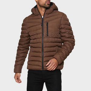 Veste à capuche personnalisée pour hommes Veste en duvet épaisse, chaude et confortable pour l'hiver avec col montant et tissu en toile - Product Image 2