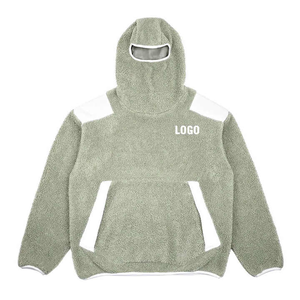 Invierno personalizado de gran tamaño Polar polar de peso pesado Vintage pasamontañas en blanco con cremallera completa sudaderas térmicas 100% algodón - Product Image 4