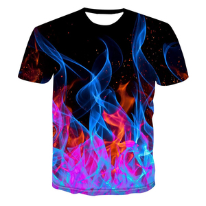 T-shirts imprimés en 3D pour hommes, nouveauté, vêtements ajustables, élégants, respirants et personnalisés, tissu tricoté à motif solide - Product Image 2