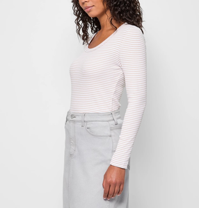 Venta al por mayor 100% algodón manga larga cuello redondo acanalado opción multicolor buena calidad 160 GSM Regular Fit camiseta para mujer - Product Image 2