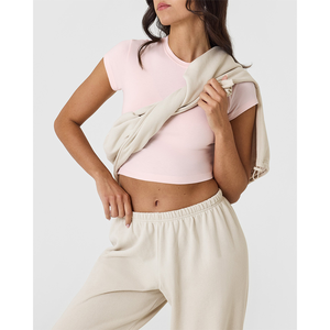 Última camiseta lavada de Ballet Rosa 100% algodón para mujer, camiseta informal ligera y transpirable de diseñador elegante, camiseta de entrenamiento de gimnasio de ajuste relajado - Product Image 6
