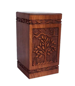 Venta al por mayor de urnas de cremación de madera hechas a mano de estilo americano moderno adulto hombre mujer funerario urnas decorativas - Product Image 4