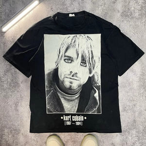 Camisetas con estampado gráfico para hombre, camisetas de gran tamaño, ropa de calle Vintage lavada, camisetas informales, Camiseta de algodón negro de manga corta - Product Image 1