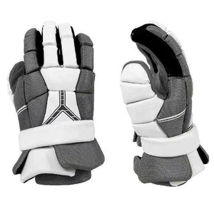 Guantes de Hockey sobre Hielo, Dedos Completos, Transpirables, Ligeros, Cierre de Gancho y Bucle, Color Gris Blanco, Piel Sintética, Unisex, Deportivos - Product Image 1