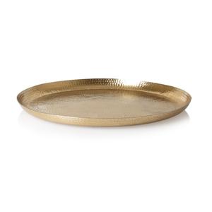 Hammered Design <b>Round</b> <b>Tray</b> Customized Size Good Quality Metal <b>Serving</b> <b>Tray</b> With Gold Plated for Kitchen & Restaurant Supplies - Product Image 1