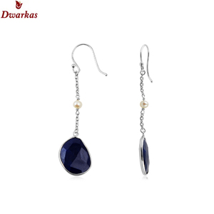 Boucles d'oreilles classiques à la mode, vente chaude, argent sterling 925, pierre précieuse topaze bleue, boucles d'oreilles pendantes, cadeau de mariage, bijoux - Product Image 5