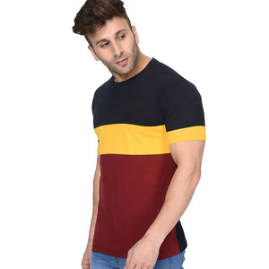 Pakistan làm màu đỏ và màu đen kết hợp áo thun nam cotton polyester mặc giản dị áo thun nam - Product Image 3