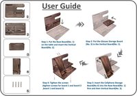 Organisateur de bureau en bois créatif facile à assembler support poli foncé pour montre mobile Googles Station de charge en bois