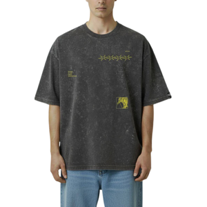 เสื้อยืดผู้ชายผ้าฝ้าย 100% สีดำฟอกสไตล์วินเทจ แนวสตรีทแวร์ลำลอง เนื้อผ้านุ่ม ระบายอากาศดี เหมาะสำหรับใส่ในชีวิตประจำวันในเมือง - Product Image 4