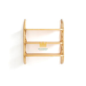 Vietnam Wholesale Handmade 3-Tier Rattan Wall Hanging <b>Shelf</b> Rustic Minimalist Style <b>Book</b> Rack Decor Storage - Product Image 5