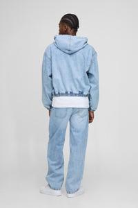 Fully <b>Denim</b> Original Color High Quality Demand Wholesale Custom Washed <b>Denim</b> Jacket Crop Bottom Plus Size <b>Denim</b> Jacket Sale - Product Image 4