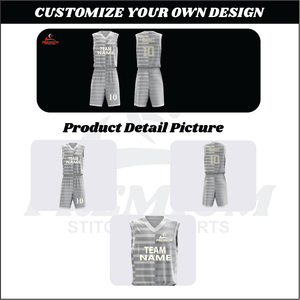 Maillots de basket-ball personnalisés sublimés bon marché, respirants, sans manches, avec logo, uniformes de basket-ball, ensembles de basket-ball - Product Image 4