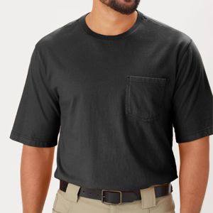 เสื้อยืดผ้าฝ้ายกระเป๋าคลาสสิกของผู้ชายทนทานเสื้อแขนสั้นระบายอากาศสำหรับใส่ทำงานและชุดลำลอง - Product Image 5