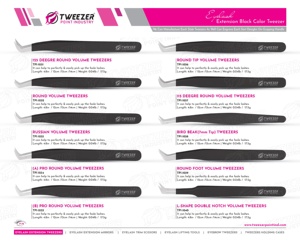 Pince à épiler d'extension de cils à poignée en diamant en acier inoxydable de logo et de couleur personnalisée facile à ramasser cils fins et épais - Product Image 6