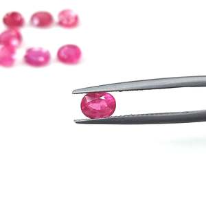 Rubis naturels non chauffés, pierres précieuses en vrac, ovales, émeraudes, coussins et roses, hauteur 8 mm, certifiés IGI - Product Image 6