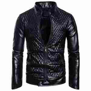 Chaqueta de cuero PU de alta calidad para hombre con apliques bordados completos diseño acolchado transpirable personalizable para uso en invierno - Product Image 1