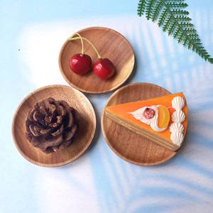 Mini Assiette En Bois D'acacia Condiments Sauces Plat Forme Ronde 7.5cm Assiette Vaisselle - Product Image 1