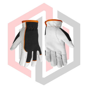 Gants de mécanicien en cuir, anti-vibration, antidérapants, poignet en tricot, protection des mains, cuir fendu personnalisé - Product Image 6