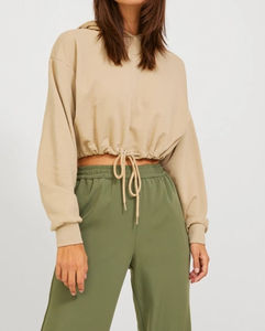 High Quality Cotton Polyester <b>Winter</b> Hooded Cropped Hoodies Women Streetwear Fashion Custom Knitted Tie Dye Front Logo Hoodies - Product Image 4