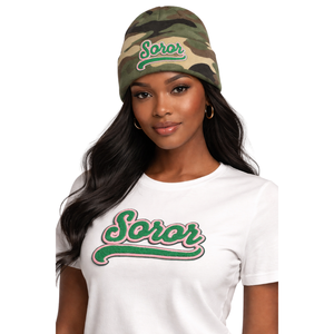 เสื้อโปโล Camo 08 Soror สีชมพูและเขียว สำหรับสตรี นักศึกษาหญิง  สไตล์ลำลอง  สำหรับกลุ่มพี่น้องนักศึกษาหญิง - Product Image 1