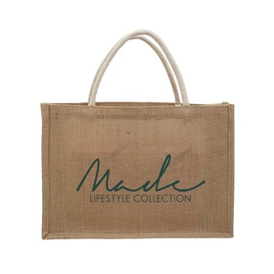 Vente en gros de sacs de plage en toile de jute naturels écologiques imprimés personnalisés Sac cabas en jute Commerce de gros avec logos - Product Image 3