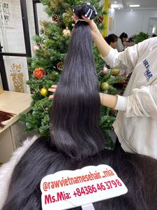 Extensiones de cabello natural liso de Trama humana marrón para mujeres negras de Vietnam - Product Image 3