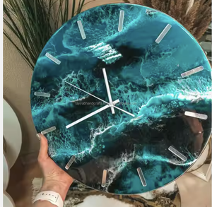 Relojes de pared de resina decorativos grandes con diseños geométricos perfectos para interiores elegantes y modernos en casas urbanas - Product Image 5