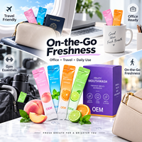 Vente en gros personnalisée disponible pour des sachets individuels portables standard de bain de bouche probiotique aux saveurs de fruits rafraîchissantes