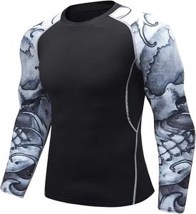 T-shirt de sport personnalisé pour homme, vêtements de compression, séchage rapide, manches longues, fitness, musculation - Product Image 2