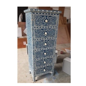 Taburete de mesa con diseño redondo moderno hecho a mano con incrustaciones de hueso para dormitorio, sala de estar, Hotel o apartamento, decoración del hogar - Product Image 1