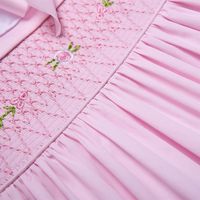 Robe de Soirée Princesse Bleue pour Filles, Manches Bouffantes, Collier de Perles, Boutons, 100% Coton, Vente en Gros ODM